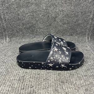 Tory Burch Star Studded Slide Sandals Navy Blue Silver Leather Women’s Size 8 M
